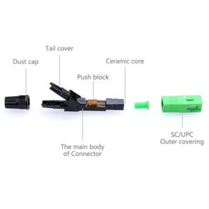 FTTH SC/APC-P Single-Mode Optical Fiber Cable Quick and Fast Connector (10 Piece Pack)