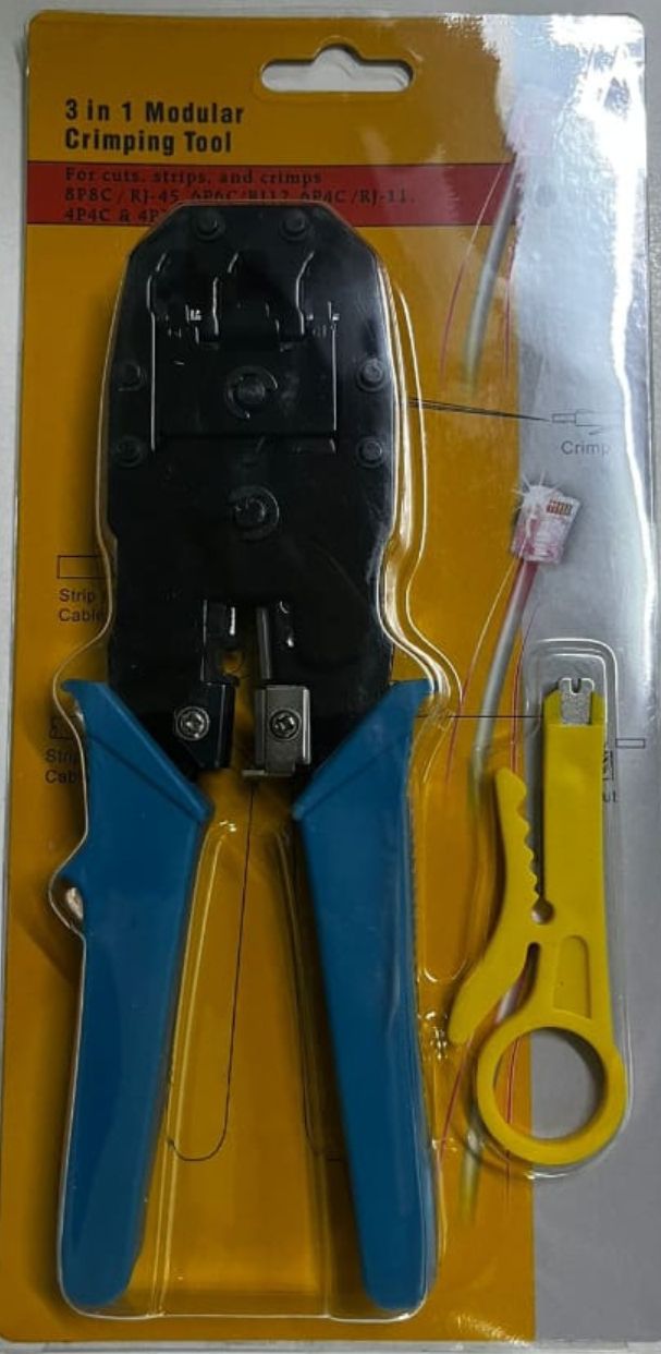 FibreCart RJ45 Cable Crimping Tool 3 in 1 , for RJ45 RJ12 RJ11, LAN Cutter