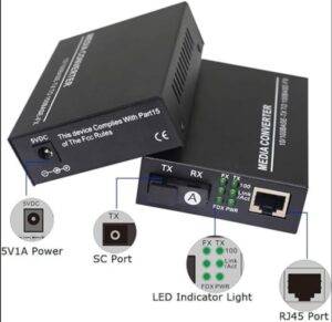 FibreCart Ethernet To Fiber Media Converter, Single-Mode Single Fibre 100Mbps,Up to 20KM (1 Pair)