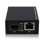 10/100/1000Mbps RJ45 to fiber SFP media converter with LED indicators