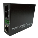 "FibreCart 100Mbps Single Mode Dual Fiber Media Converter with SC Ports and LED Indicators – 20KM Range"